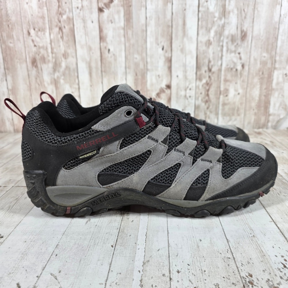 Merrell Alverstone Waterproof Hiking Shoes Black Grey Red J84279W Mens 13 W